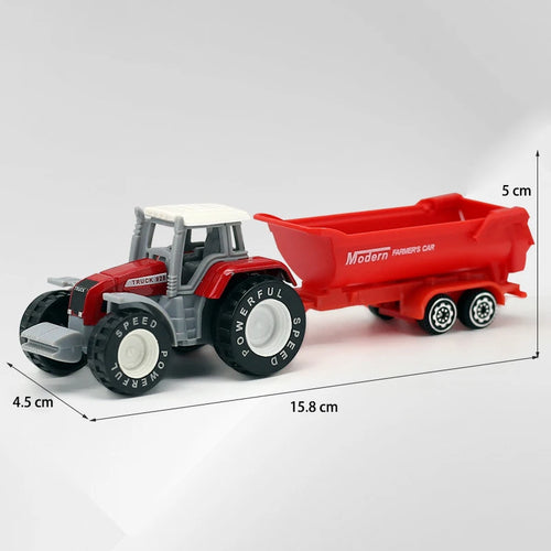 1 pcs Mini Farm Vehicles Diecast Inertia Car Toys Model Engineering