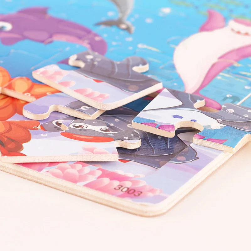 Montessori Wooden Puzzle Collection | Animals, Vehicles & Educational Themes