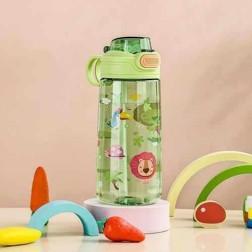 550ml Kids Cartoon Animal Water Bottle with Safety Lock Portable