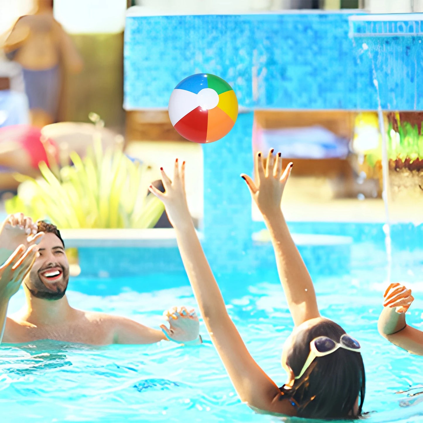 3Pcs Inflatable Beach Ball Summer Outdoor Swimming Pool Colorful
