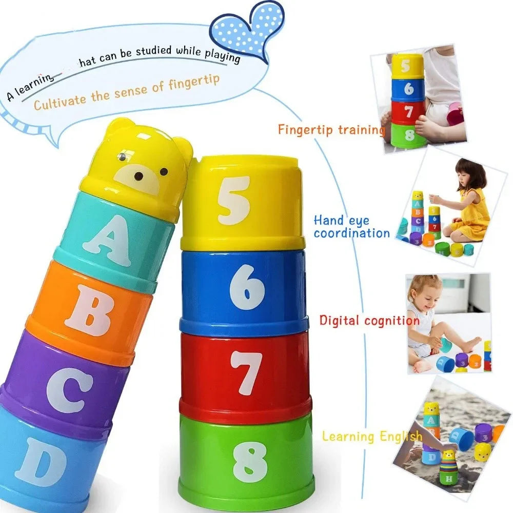 Montessori Stacking Cups for Toddlers | Educational Nesting & Counting Toy