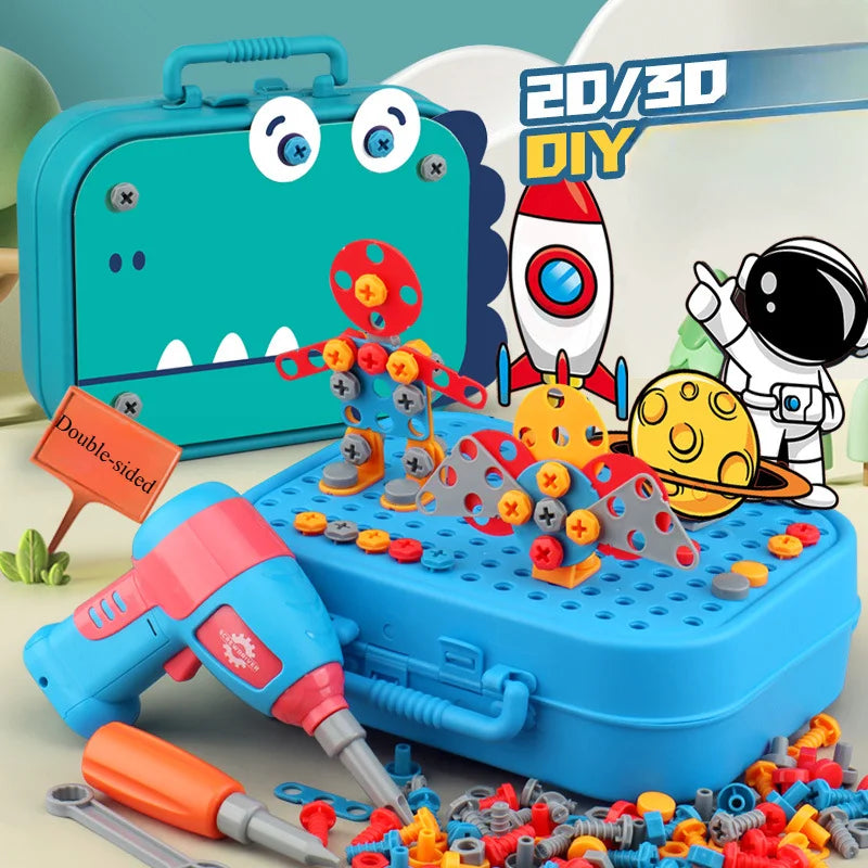 Montessori Pretend Play Tool Box Set with Electric Drill