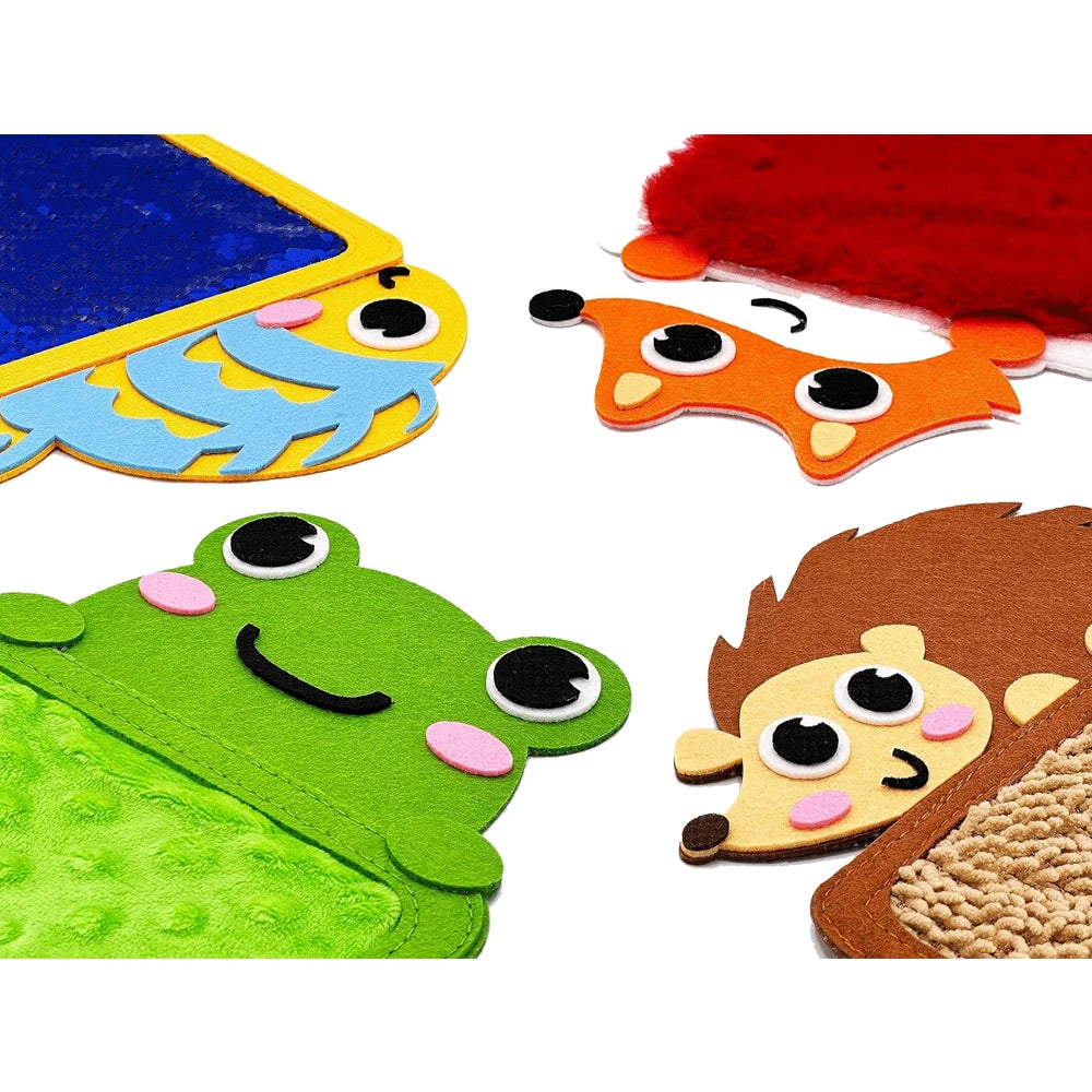 Felt Sensory Mats for Autistic Children Cartoon Animal Cognition Tiles