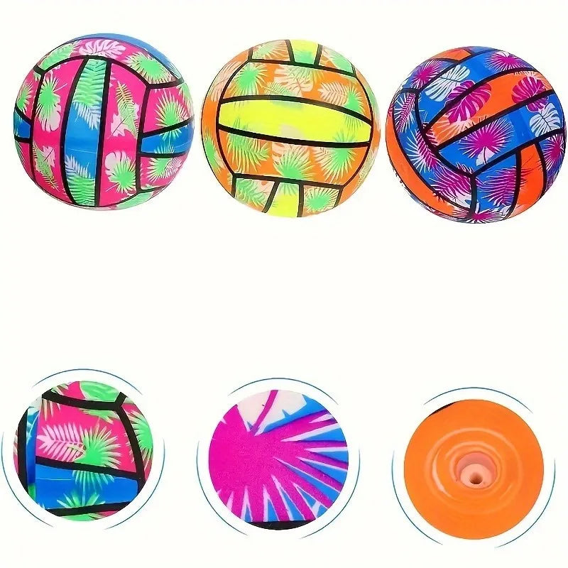 4/2/1pcs Inflatable Beach Volleyballs 4pcs - Tropical Leaf Print PVC