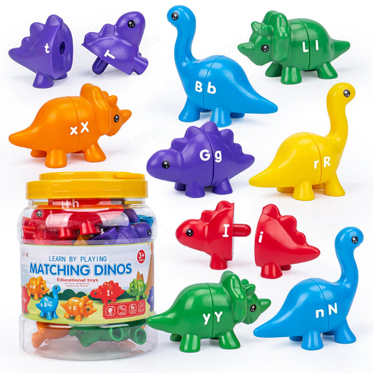 Montessori Matching Dinosaur Set | Alphabet, Numbers & Patterns