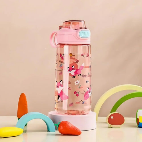 550ml Kids Cartoon Animal Water Bottle with Safety Lock Portable