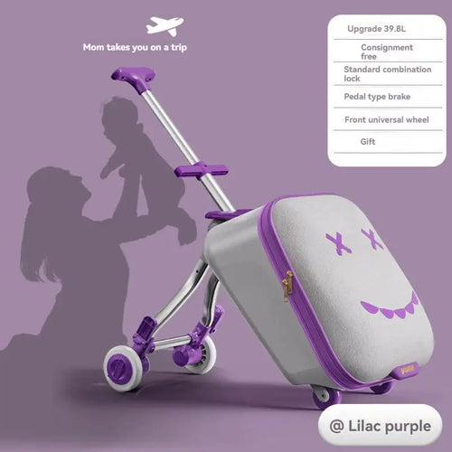 A Children's Suitcase with a Handle, a Travel Case, a Stroller for