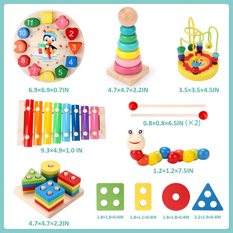 Montessori Wooden Learning Toy Set (5-Piece or 6-Piece)