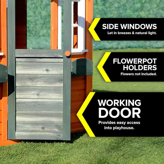Kids’ Backyard Wooden Playhouse
